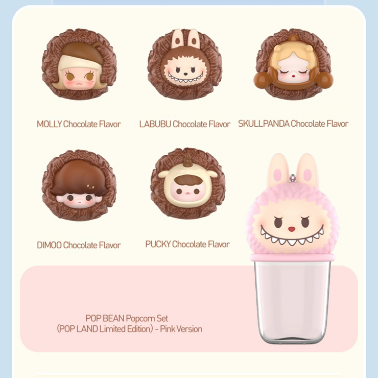 【Popland Beijing Limit】Popcorn Bean Set - Skullpanda Labubu Pucky Dimoo Molly Bottle Hanging Card