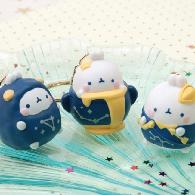 【Promotion】 Molang Rabbit - Star Sign Series Key Ring Key Chain Toy Figure