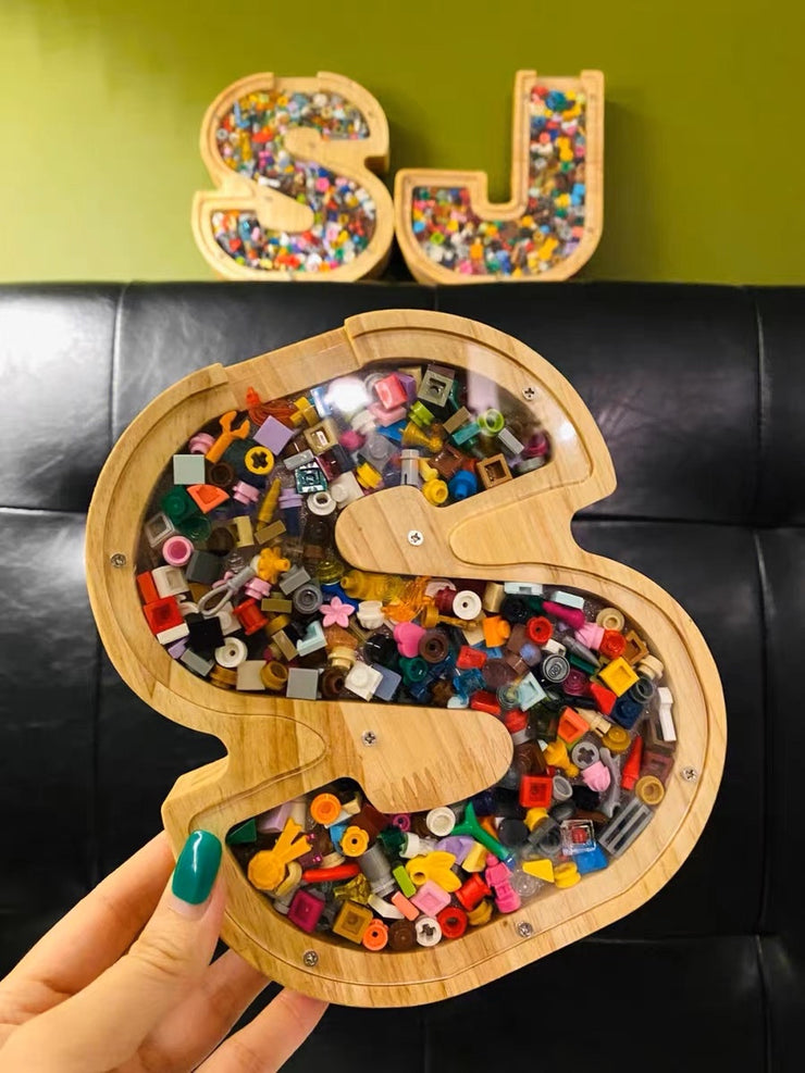 Letter-shaped Bean Charm Bottle Storage Jar Display Case