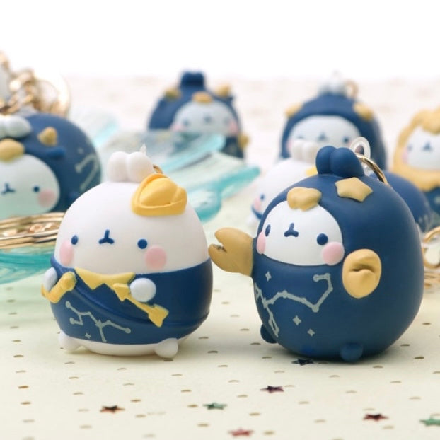 【Promotion】 Molang Rabbit - Star Sign Series Key Ring Key Chain Toy Figure