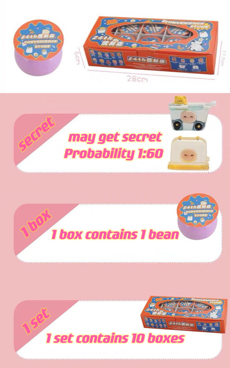 24h Convenience Store Bean Charm Blind Bag Mystery Bag Mini Toy Figure