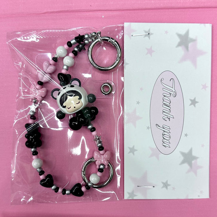 【Handmade Custom Beads】Phone Chain Bag Chain Key Ring Ornament Skullpanda Dimoo