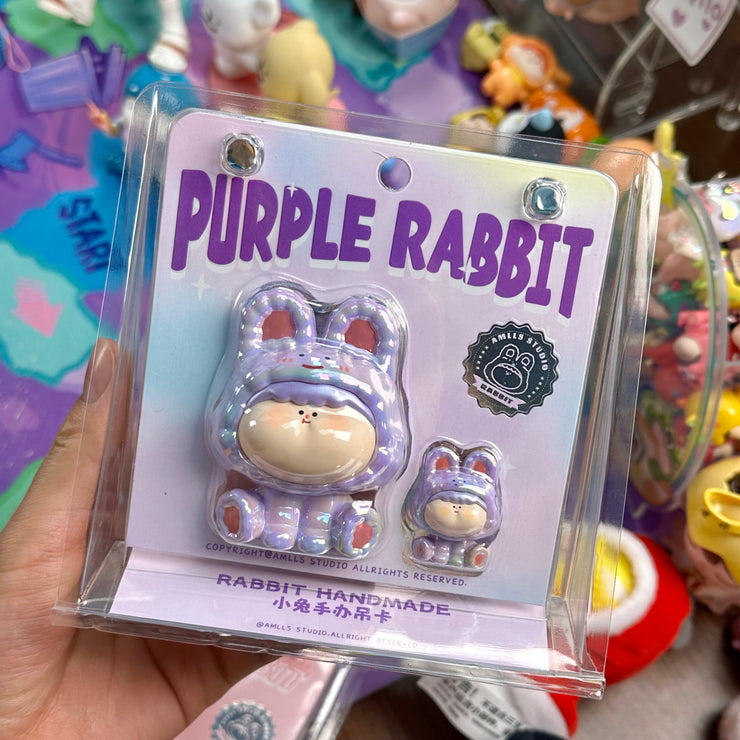 【Limited】Amlls Bunny Pink Rabbit Purple Rabbit Hanging Card Toy Figure